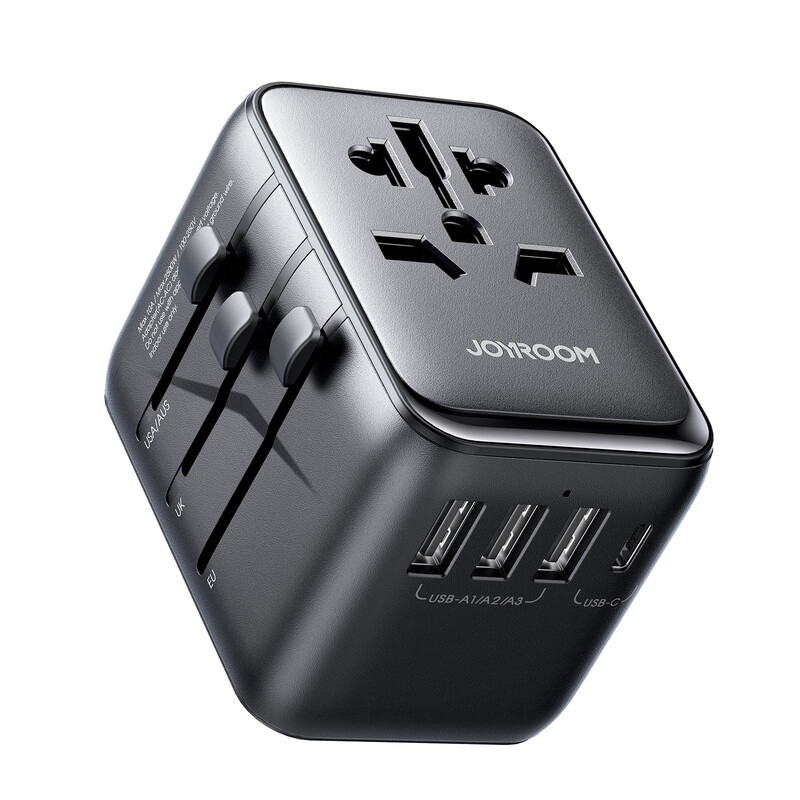 Joyroom (TCW01) » Incarcator Retea, 3A, 1xUSB-C, 3xUSB-A, Universal, US/JP/AU/UK/EU, BLACK