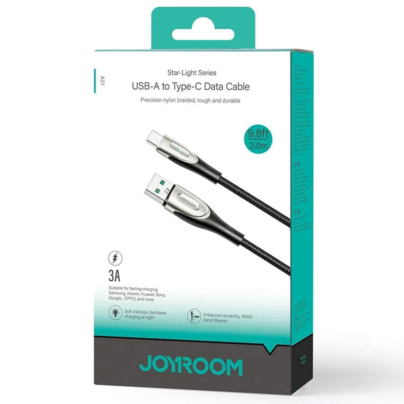 Joyroom (SA27-AC3) » Cablu Date si Incarcare, USB-A la USB-C, 3A, Fast, 1.2m, BLACK