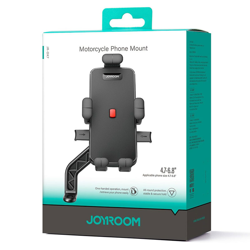 Joyroom (OK7) » Suport Moto/Bike, cleme laterale, montaj Ghidon, Secure Hold, BLACK