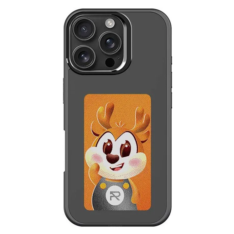 Husa InkLed » iPhone 16 Pro Max, ShockProof, cu Ecran Digital, Microfiber, Grey