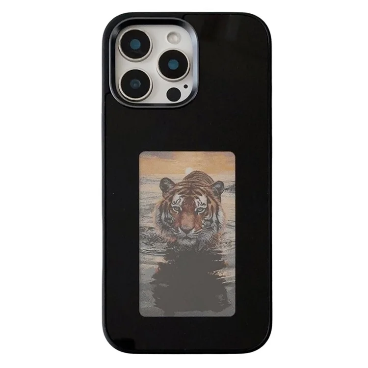 Husa InkLed » iPhone 16 Pro Max, ShockProof, cu Ecran Digital, Microfiber, Black