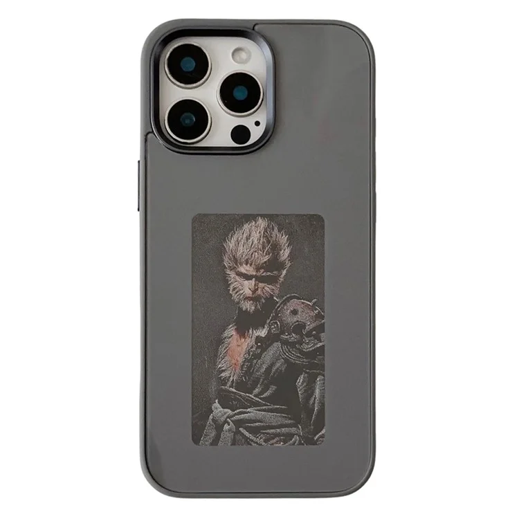 Husa InkLed » iPhone 16, ShockProof, cu Ecran Digital, Microfiber, Grey