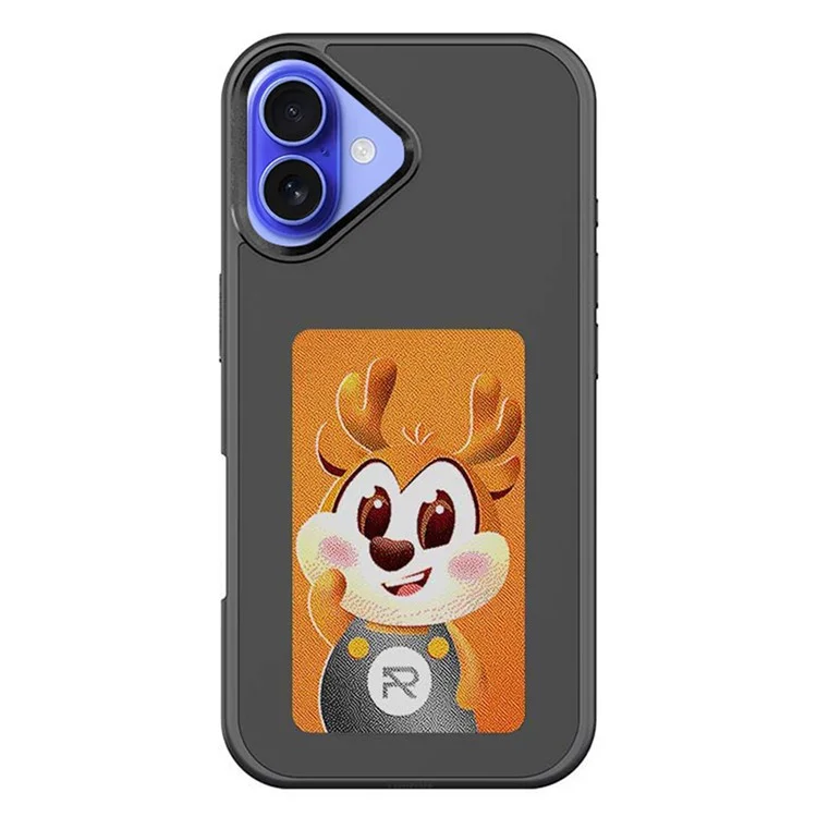 Husa InkLed » iPhone 16, ShockProof, cu Ecran Digital, Microfiber, Black