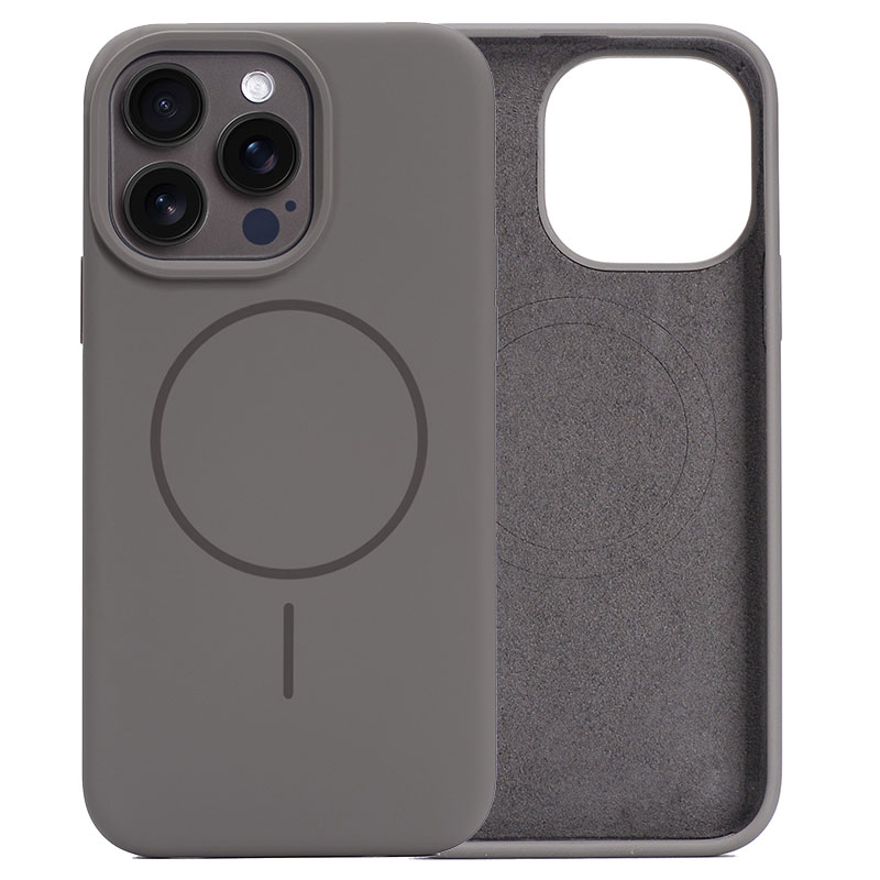Husa MagThin » iPhone 15, Smooth Soft, MagSafe, Grey