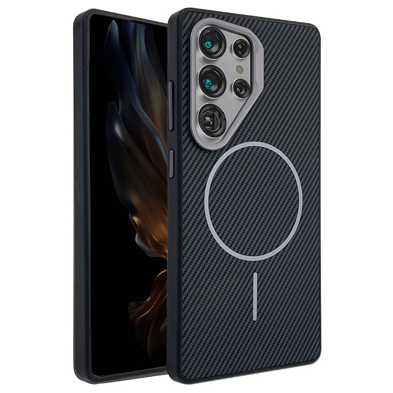 Husa MagFiber » Samsung S25 Plus (S936), Carbon MagCase, AntiShock, Black