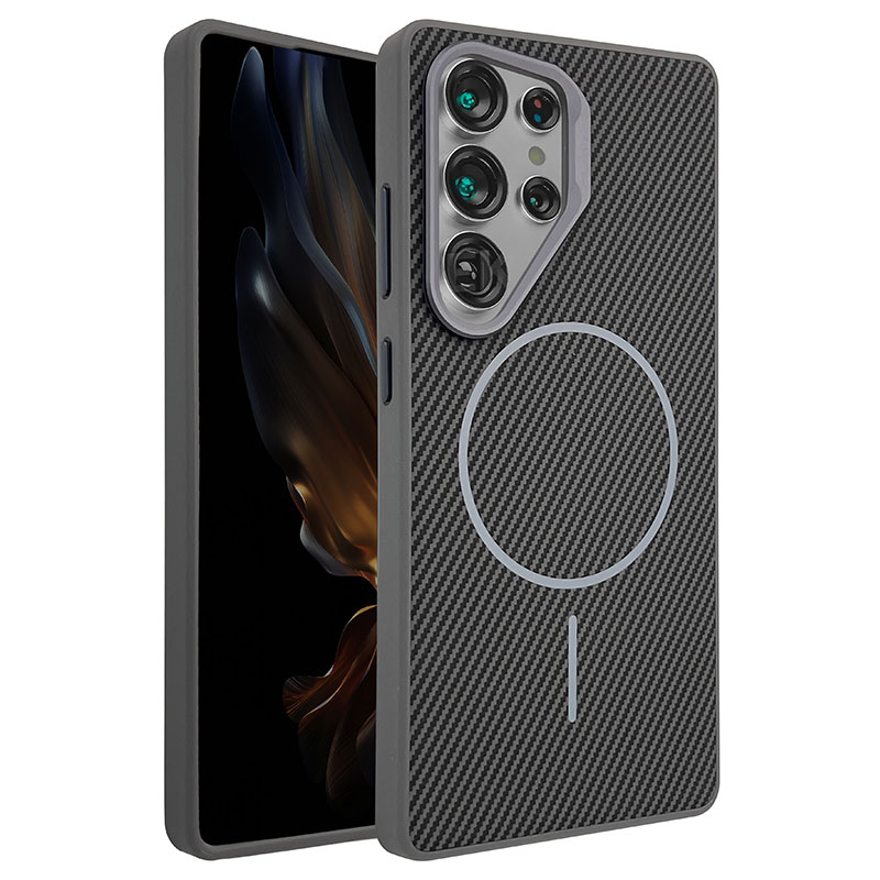 Husa MagFiber » Samsung S25 Plus (S936), Carbon MagCase, AntiShock, Grey