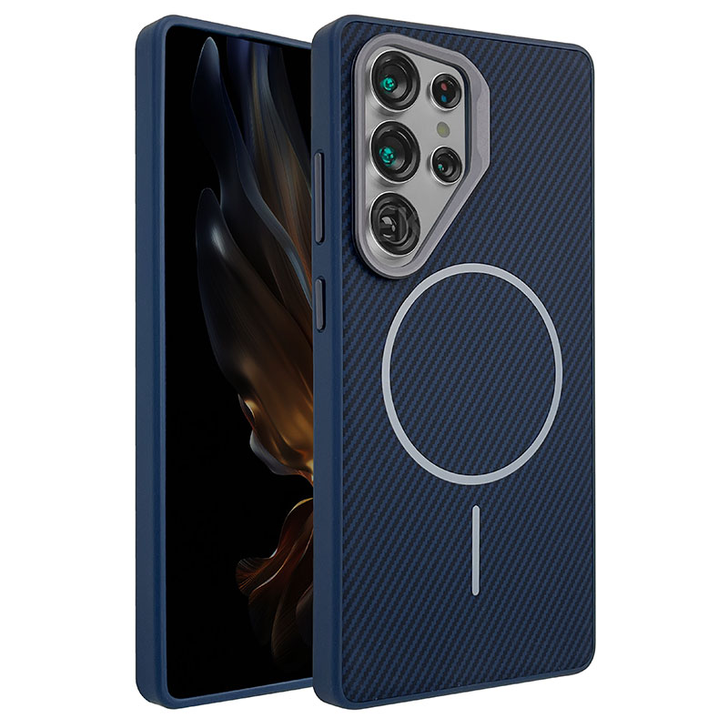 Husa MagFiber » Samsung S25 (S931), Carbon MagCase, AntiShock, Blue