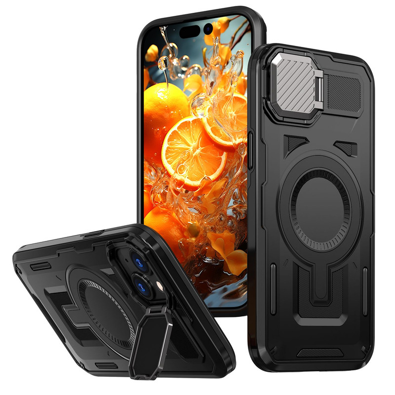 Husa UrbanMag » iPhone 15, Armor MagCase, CamBracket, Black