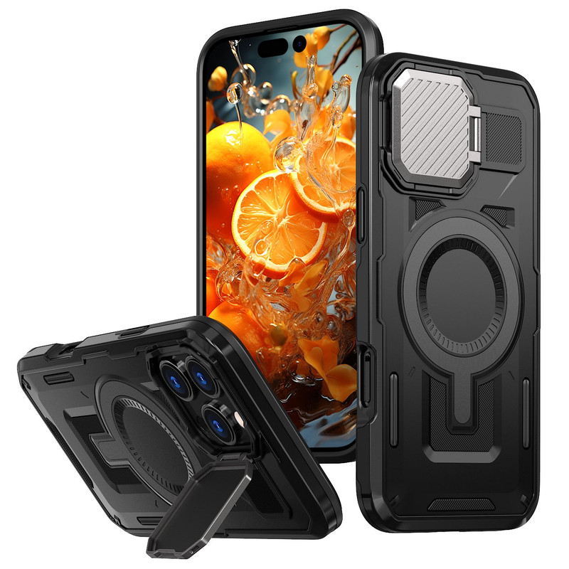 Husa UrbanMag » iPhone 16 Pro, Armor MagCase, CamBracket, Black