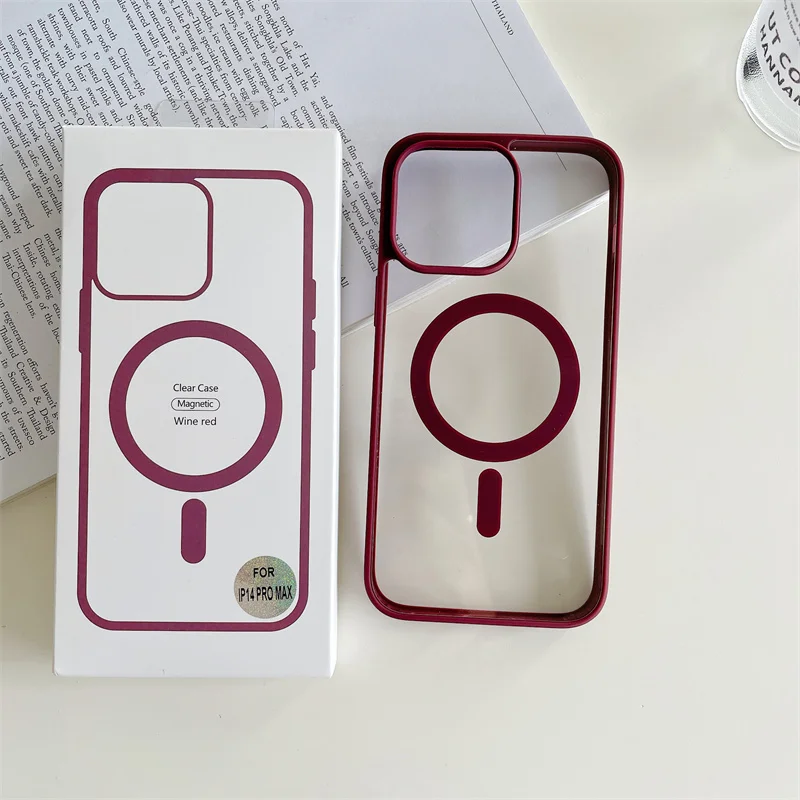 Husa ClearMag » iPhone 16e, MagCase, Acryl Crystal, Red frame