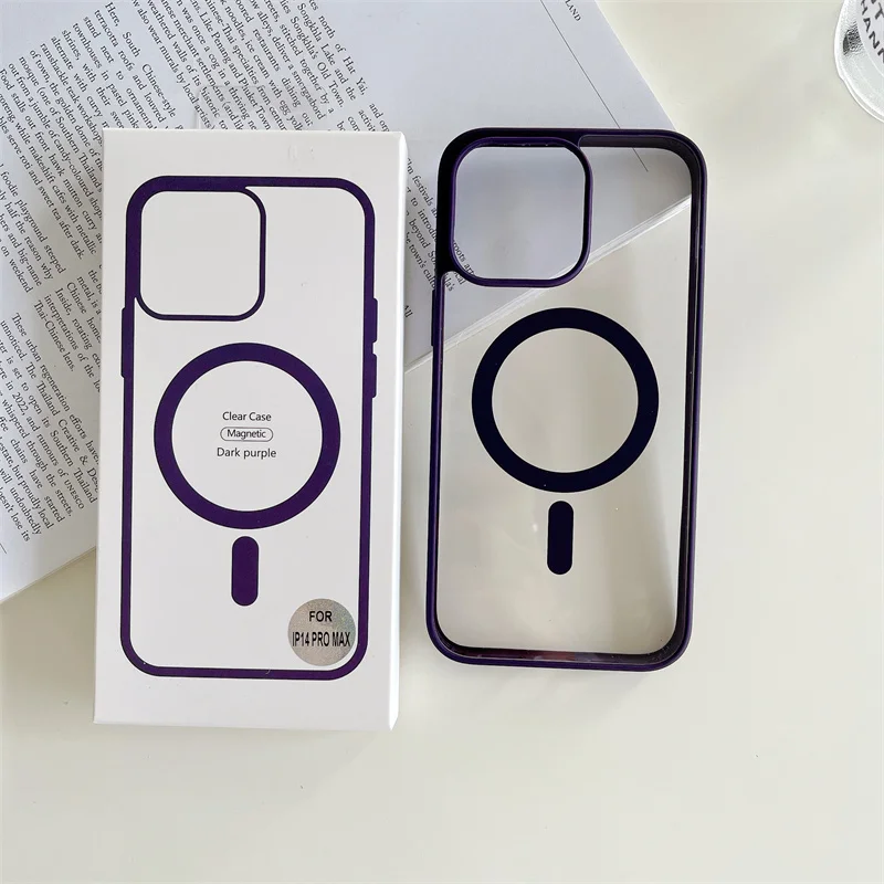 Husa ClearMag » iPhone 16e, MagCase, Acryl Crystal, Purple frame