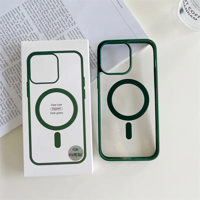 Husa ClearMag » iPhone 16e, MagCase, Acryl Crystal, Green frame