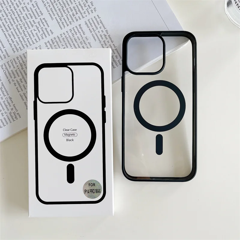 Husa ClearMag » iPhone 16e, MagCase, Acryl Crystal, Black frame