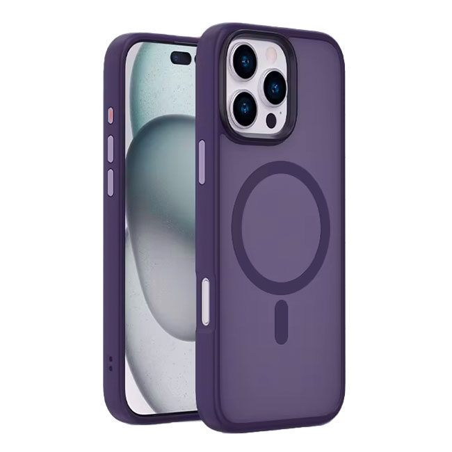 Husa MagFrost » iPhone 16 Plus, MagCase, Matte, Gray/Purple