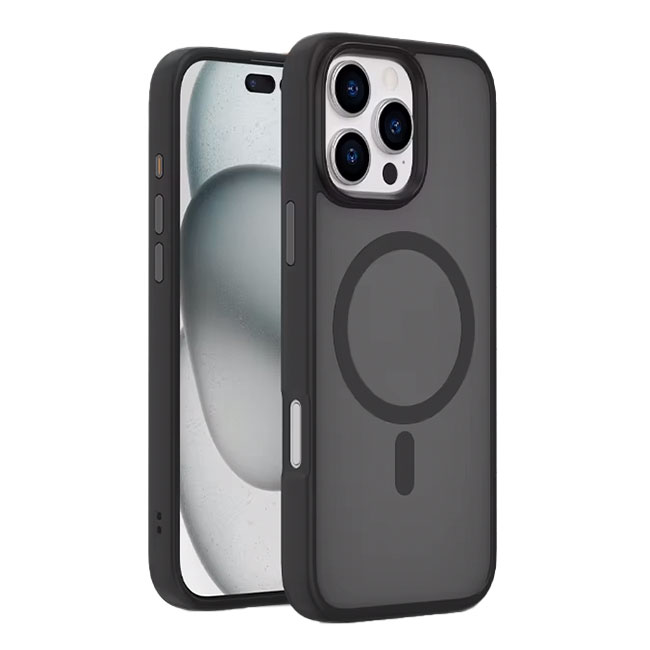 Husa MagFrost » iPhone 16 Plus, MagCase, Matte, Gray/Black
