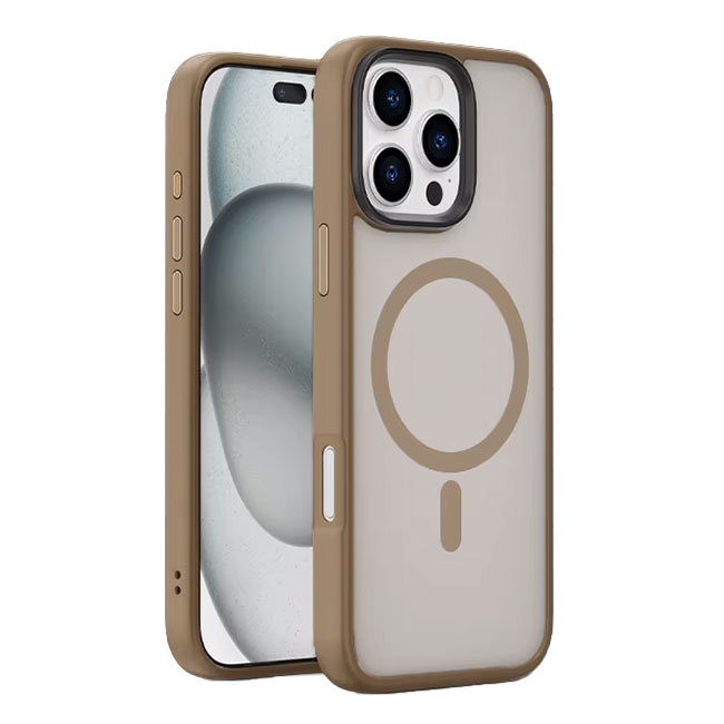 Husa MagFrost » iPhone 16 Pro, MagCase, Matte, Gray/Gold