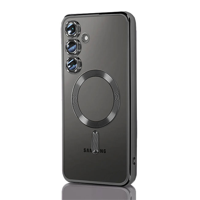 Husa Plating » Samsung A25 (A256), MagCase, TPU Clear, frame Black