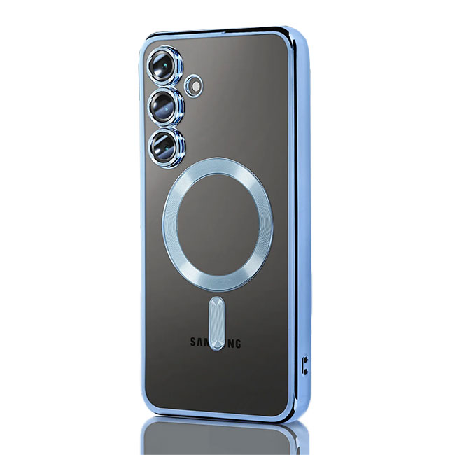 Husa Plating » Samsung S25 Ultra (S938), MagCase, TPU Clear, frame Blue