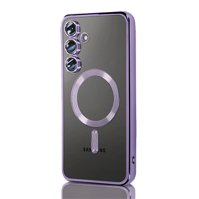 Husa Plating » Samsung S25 Ultra (S938), MagCase, TPU Clear, frame Purple