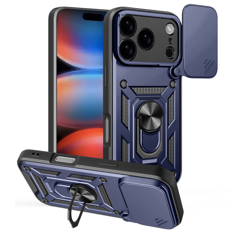 Husa Armor » iPhone 17 Pro, CamSlide, Ring Stand, BLUE