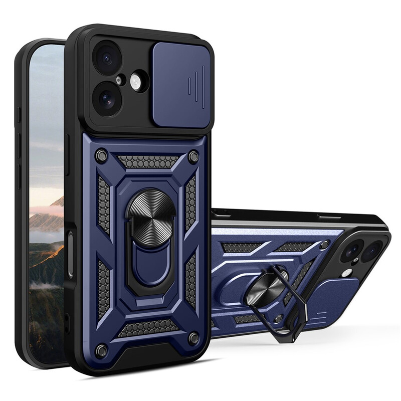 Husa Armor » iPhone 17, CamSlide, Ring Stand, BLUE