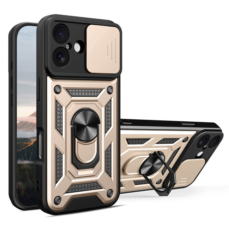 Husa Armor » iPhone 17, CamSlide, Ring Stand, GOLD