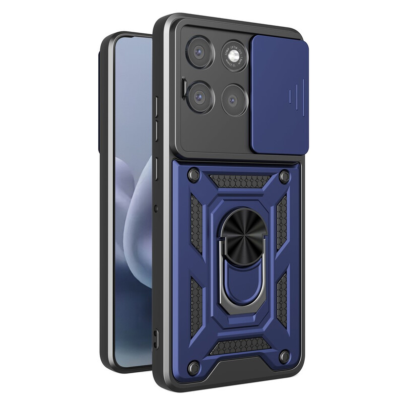 Husa Armor » Motorola Moto G86, CamSlide, Ring Stand, BLUE