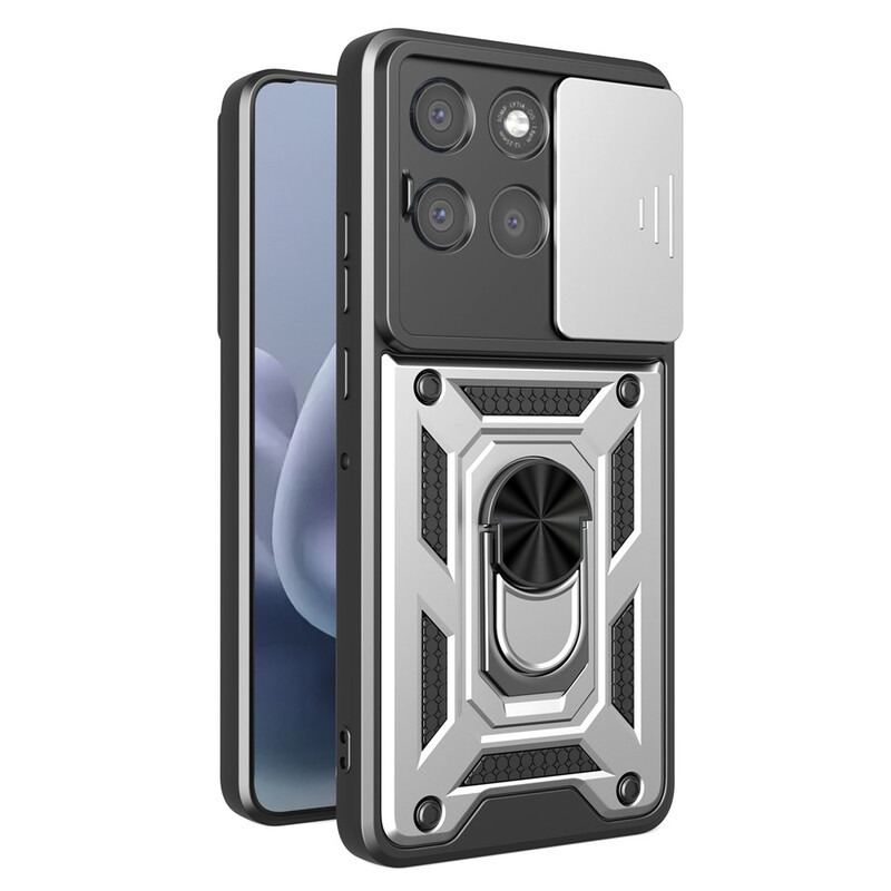 Husa Armor » Motorola Moto G86, CamSlide, Ring Stand, SILVER