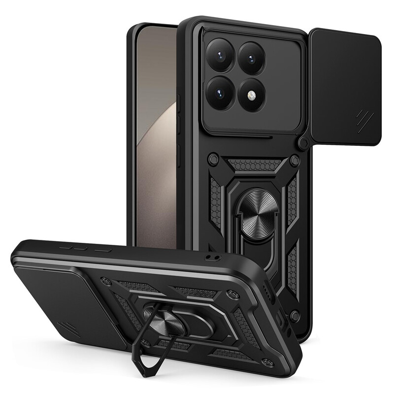 Husa Armor » Xiaomi 15T, CamSlide, Ring Stand, BLACK