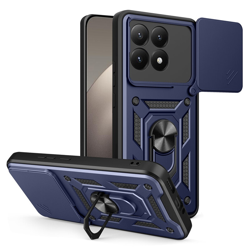 Husa Armor » Xiaomi 15T, CamSlide, Ring Stand, BLUE