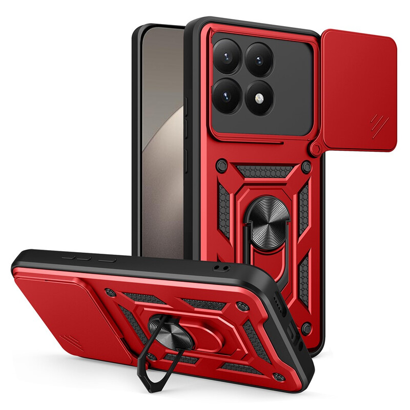 Husa Armor » Xiaomi 15T, CamSlide, Ring Stand, RED