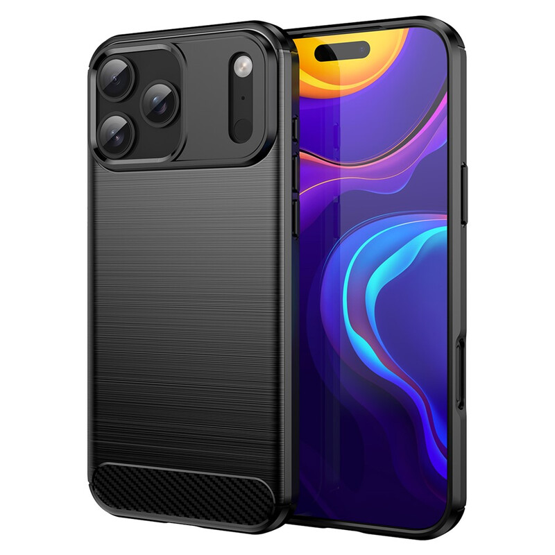 Husa Brush » iPhone 17 Pro Max, TPU, Metall Look, BLACK