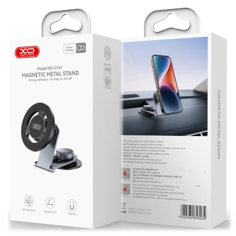 XO (C147) Suport Auto, Magnetic, montaj Bord, Metallic, MultiAngle, TARNISH