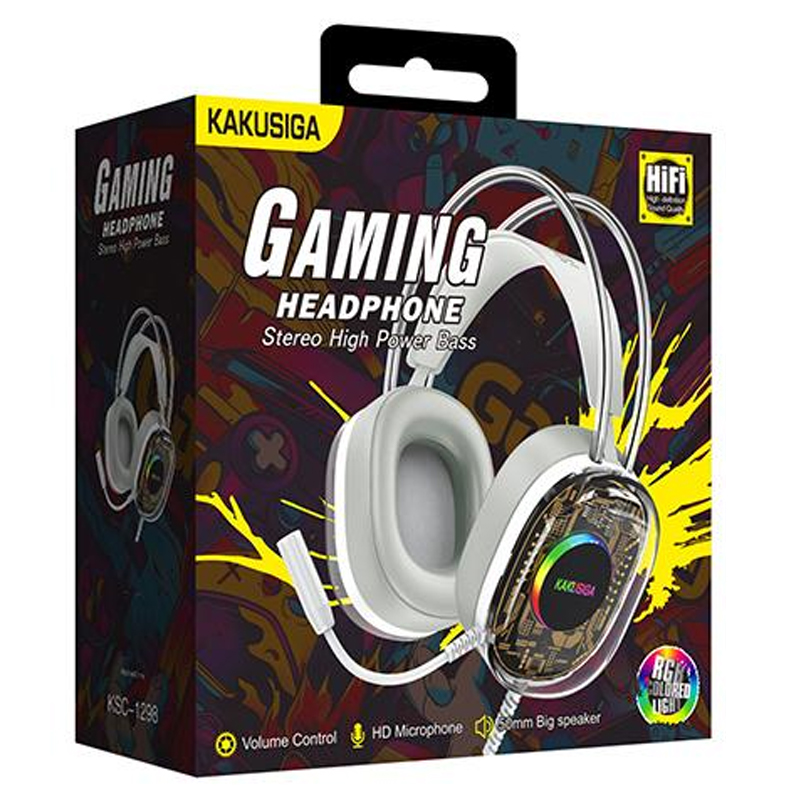 Kaku (KSC-1298) Casti cu Fir, On Ear, 3.5mm, 2m cablu, Gaming, Light Ambient, TRANSPARENT