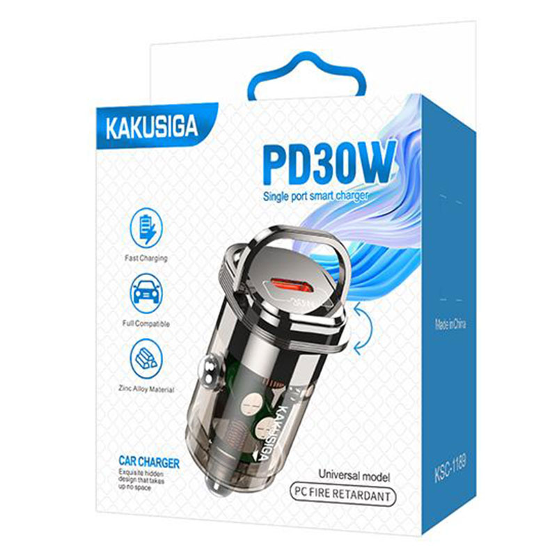 Kaku (KSC-1189) - Incarcator Auto, PD30W, 1xUSB-C, Black