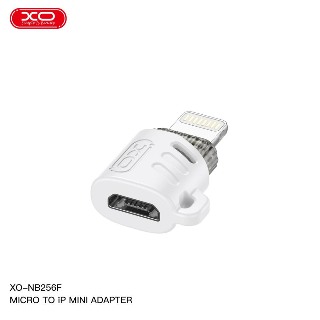 XO (NB256F) - Adaptor OTG Transfer, MicroUSB la Lightning, White