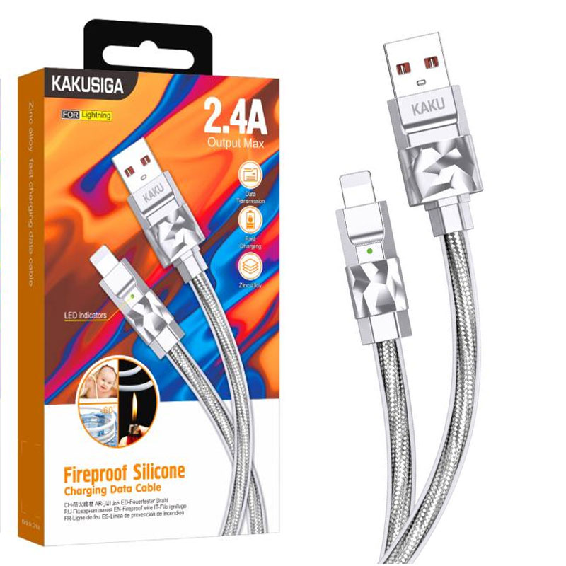 Kaku (KSC-956) - Cablu Date si Incarcare, USB-A la Lightning, 2.4A, 1m, Gray