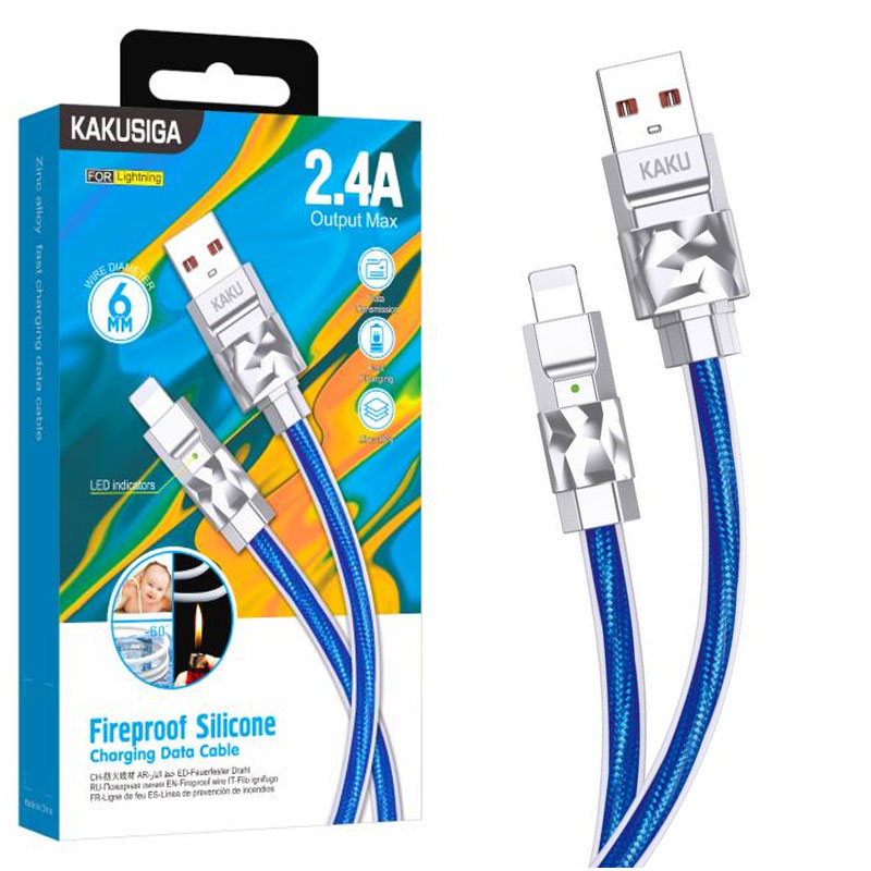 Kaku (KSC-956) - Cablu Date si Incarcare, USB-A la Lightning, 2.4A, 1m | Blue