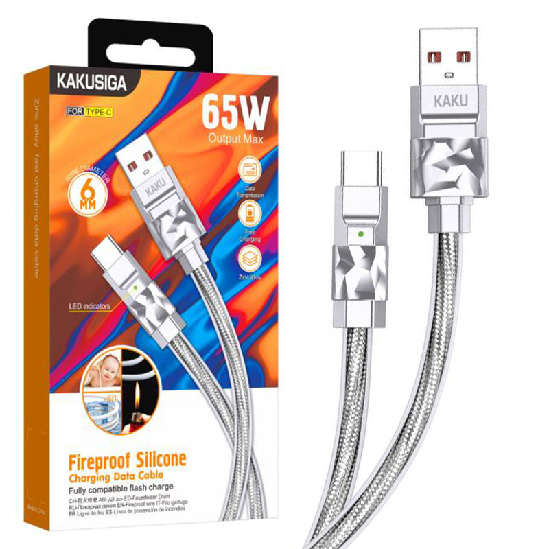 Kaku (KSC-956) - Cablu Date si Incarcare, USB-A la USB-C, 65W, 1m, Gray