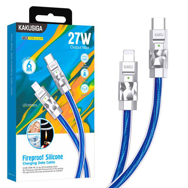 Kaku (KSC-956) - Cablu Date si Incarcare, USB-C la Lightning, PD27W, QC3.0, 1m | Blue