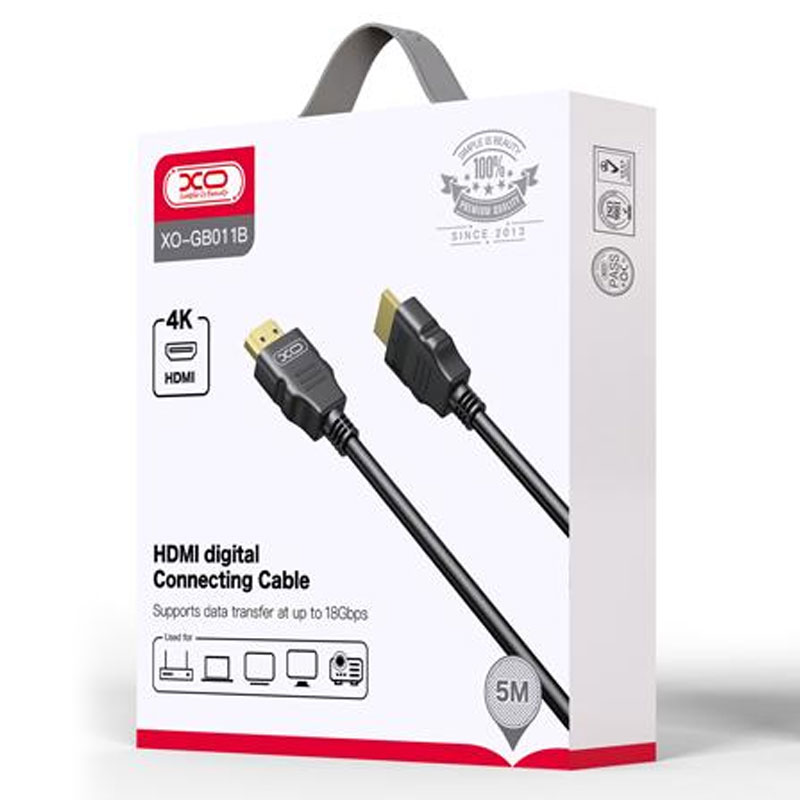 XO (GB011B) - Cablu Audio si Video, HDMI la HDMI, HD 4K, 5m, Black