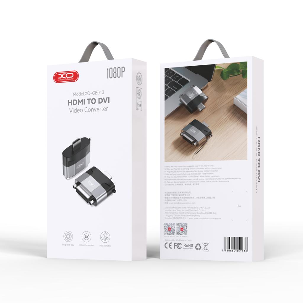 XO (GB013) - Adaptor Audio si Video, HDMI la DVI, 1080p, TARNISH