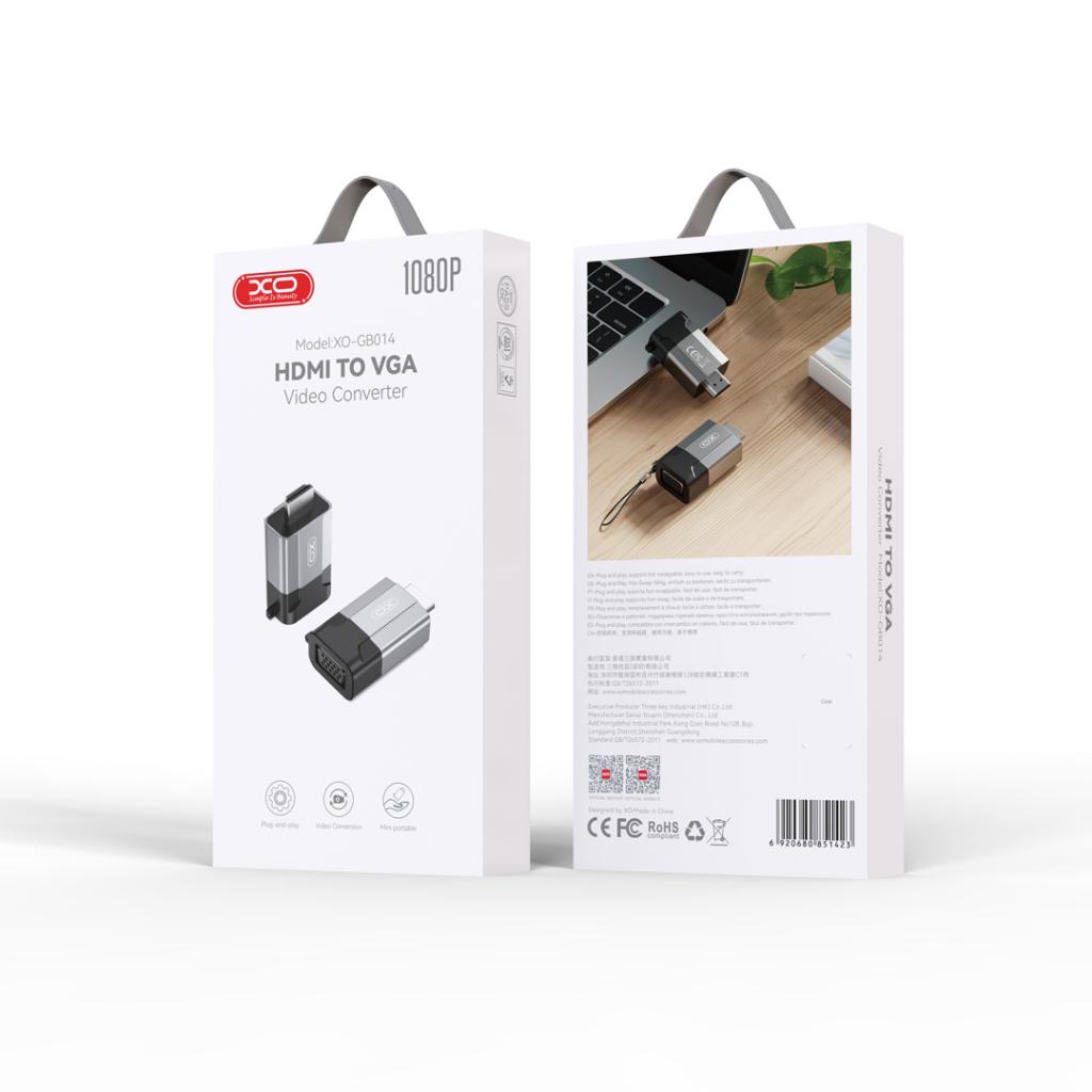 XO (GB014) - Adaptor Audio si Video, HDMI la VGA, 1080p, TARNISH