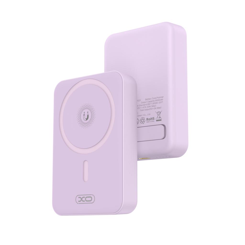 XO (PR231) - Baterie Externa, PowerBank Wireless 15W+PD20W, Magnetica, Suport Stand, 10000mAh, Fast Charge, Purple