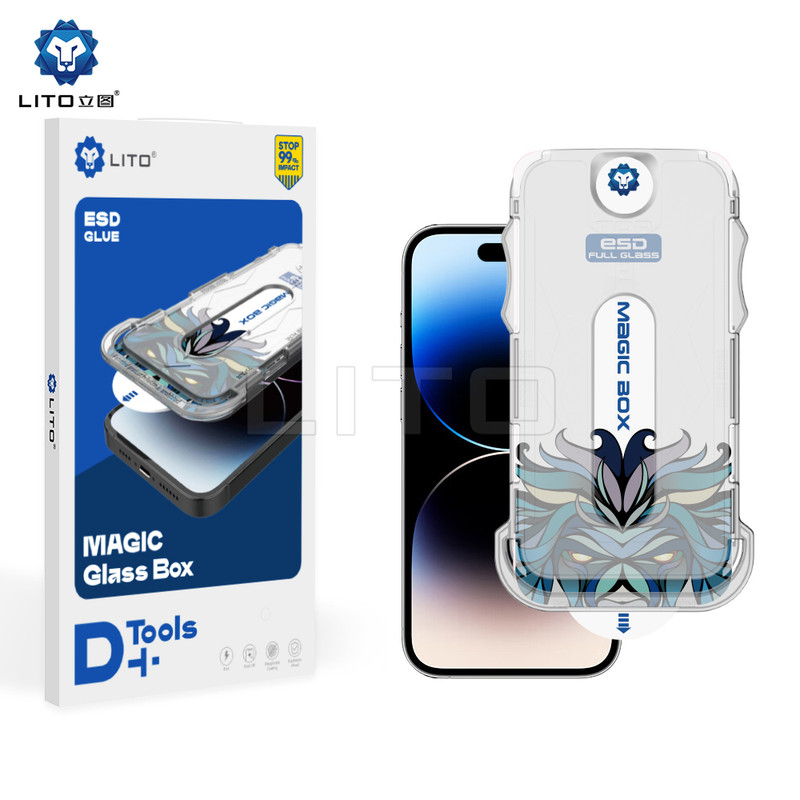 Lito » Folie Magic Clear » iPhone 14 Pro Max - Glass Box, D+ Tools, Black