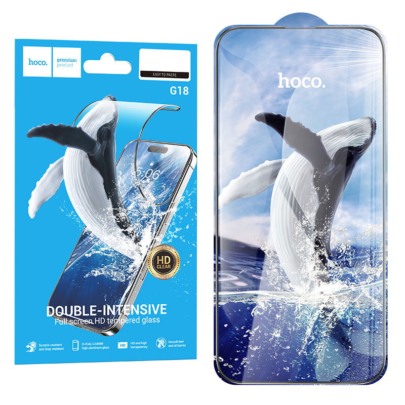 Hoco (G18) » Folie Clear » iPhone 16 - Glass ArcEdge, HD