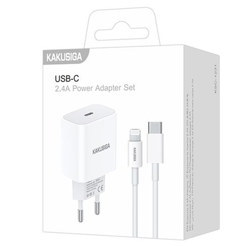 Kaku (KSC-1231) - Incarcator Retea + Cablu Lightning, 1m, 1xUSB-C, White