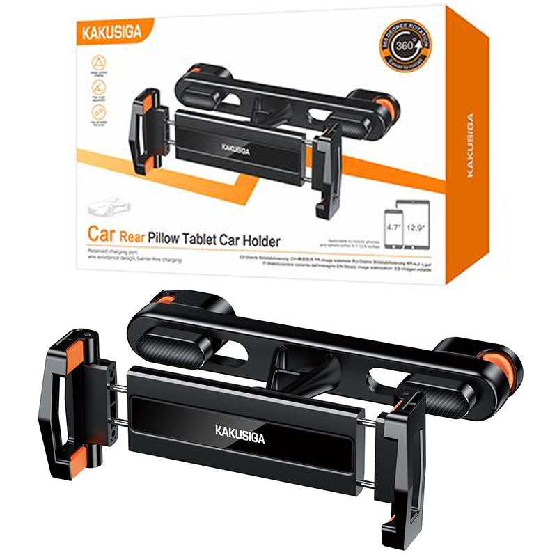 Kaku (KSC-1537) - Suport Auto, montaj Tetiera, cleme laterale, 360°, Black