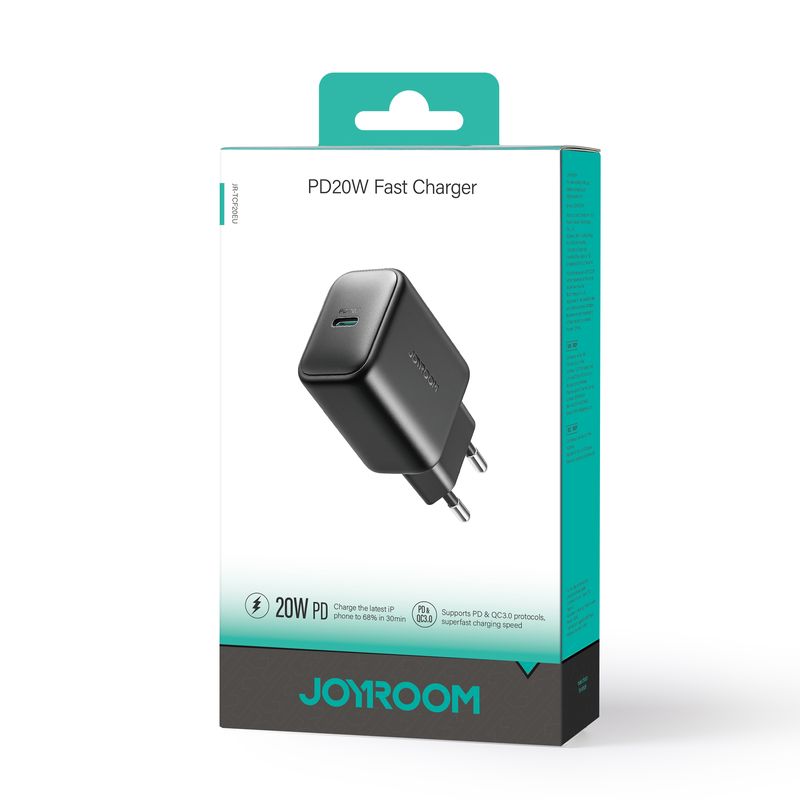 Joyroom (JR-TCF20) - Incarcator Retea, 1xUSB-C, SmartCharge, Black