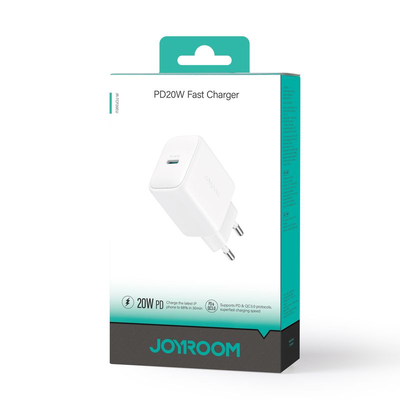 Joyroom (JR-TCF20) - Incarcator Retea, 1xUSB-C, SmartCharge, White